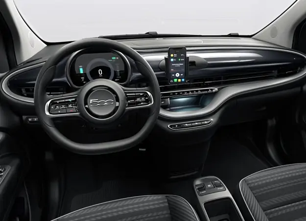 Vue intérieur de la Fiat 500e