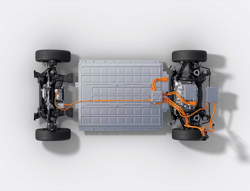 Vue intérieure de la MG MGS5 EV avec tableau de bord